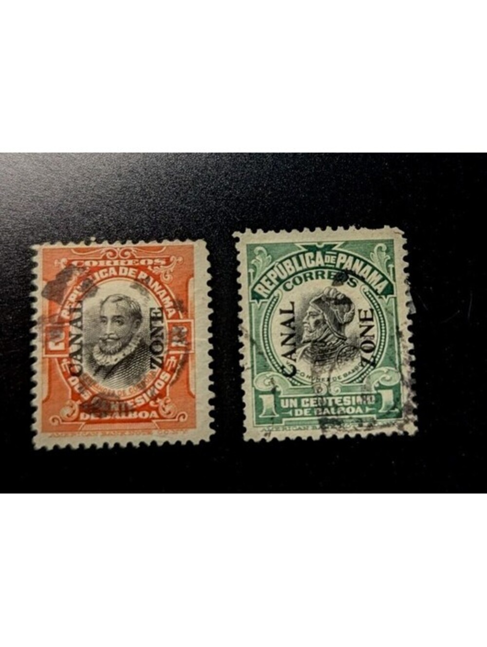 Canal Zone - 1909 - 2 Cents, 1cents Issue Type I Overprint #32, #31